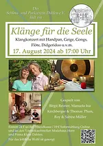Konzert „Klänge für die Seele” – Klangkonzert mit Handpan, Geige, Gongs,Flöte, Didgeridoo u.v.m. im Barockschloss Dahlen