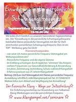 Der Kosmische Klang und Wege zur heilsamen Selbstanwendung – Einführungsworkshop: Einweihung in die persönliche Schwingungsfrequenz mittels Klanggabeln mit Manuela Ina Kirchberger & Thomas Plum