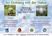 Vortrag „Die vier Elemente – Energie & moderner Schamanismus” & Klangentspannung mit Jens Winter & Jana Knöfel