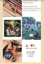 Medizinmusik Workshop mit verschiedenen Instrumenten (Gitarre, Flöte...) und unserer eigenen Stimme
