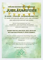 Jubliäumsfeier Gesundheits- und Heilzentrums TRIA BALANCE – 10 Jahre – 3 Praxen – Ein gemeinsames Fest mit Anne Ruitz