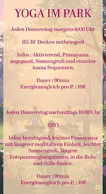 Yoga im Park jeden Donnerstag mit Maren Jayānī