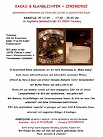 Kakao & Klanglichter Zeremonie – gemeinsames Ankommen zur Feier des Lichtes in geschütztem Raum mit Cornelia & Alica