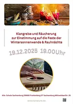 Klangreise und Räucherung zur Einstimmung auf die Feste der Wintersonnenwende & Rauhnächte mit Anja Christine Zimmer