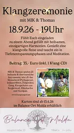 Klangzeremonie - heilsame Klänge - mit Manuela Ina Kirchberger und Thomas Plum