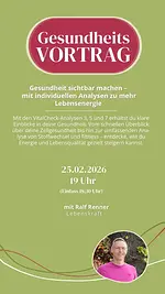 Kostenfreier Gesundheitsvortrag: Gesundheit sichtbar machen – mit individuellen Analysen zu mehr Lebensenergie mit Ralf Renner