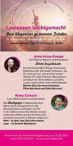 Seminar: Loslassen leichtgemacht – Dein Wegweiser zu innerem Frieden mit Anke Arosa Kampe & Romy Einhorn