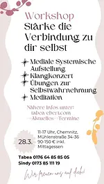 Tagesworkshop „Stärke die Verbindung zu dir selbst” – Aufstellung, Klangkonzert, Übungen zur Selbstwahrnehmung, Meditation mit Tabea Ebert & Sindy Schürer