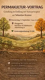 Permakultur-Vortrag – Gestaltung im Einklang mit Naturprinzipien mit Sebastian Kramer