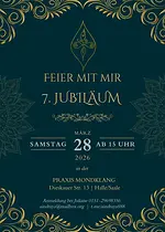 Feier mit mir mein 7. Jubiläum im Mondklang – der Praxis für energetische Heilarbeit