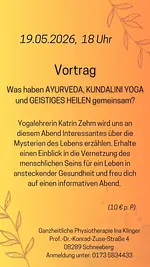 Was haben Ayurveda, Kundalini Yoga und geistiges Heilen gemeinsam? mit Ina Klinger, Heilpraktikerin Physiotherapie
