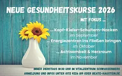 Beginn neuer Gesundheitskurs mit Fokus „Energiezentren ins Fließen bringen" mit Beate Haustein