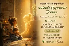 Neuer Kurs ab September: Emotionale Körperarbeit / Bonding mit Bettina Brückner