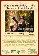 KulturCafé „Was uns verbindet, ist die Sehnsucht nach Licht” – Erzähl- und Figurentheater mit Geschichtenschnitzer Swen Kaatz