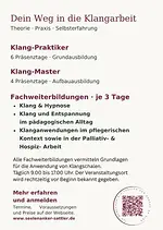 Klang-Praktiker-Ausbildung Grundausbildung in 6 Präsenztagen mit Anke Sattler & Anja Christine Zimmer