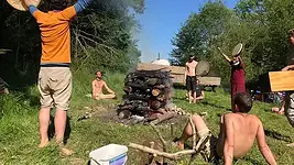 Krieger-Schwitzhütte für Männer mit Dirk und Josef