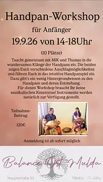 Handpan-Workshop – Einführung in das intuitive Handpanspiel mit Manuela Ina Kirchberger und Thomas Plum